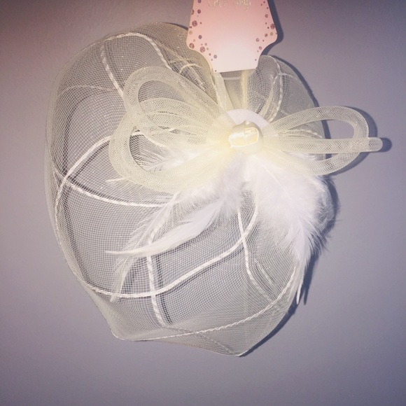 Birdcage Vintage Tulle Hair Hat Veil Wedding Accessory Off White Bow Clip - Picture 10 of 11